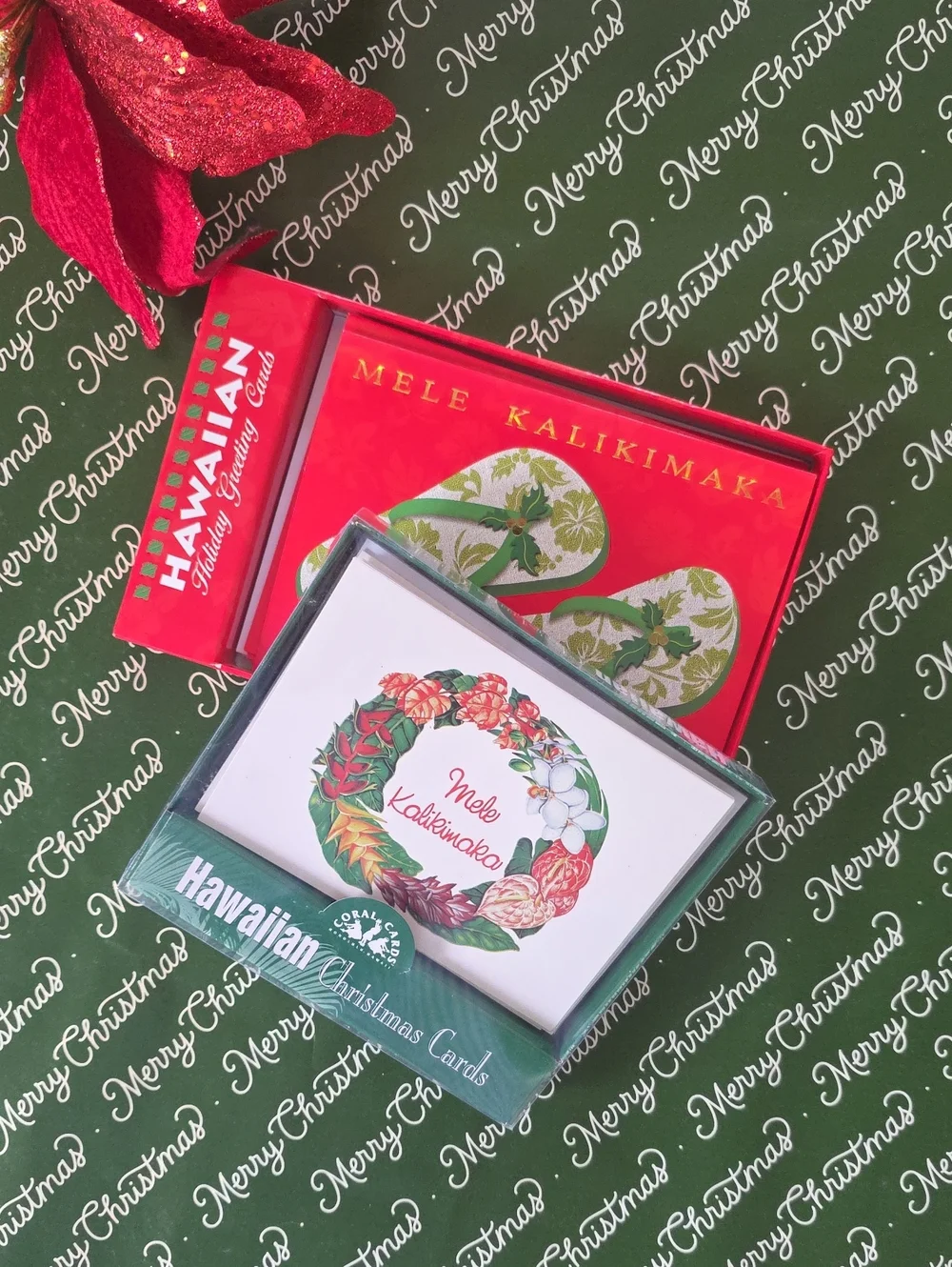 Hawaiian Mele Kalikimaka Christmas Cards Lot 14 Hawaii Holiday Greeting Cards